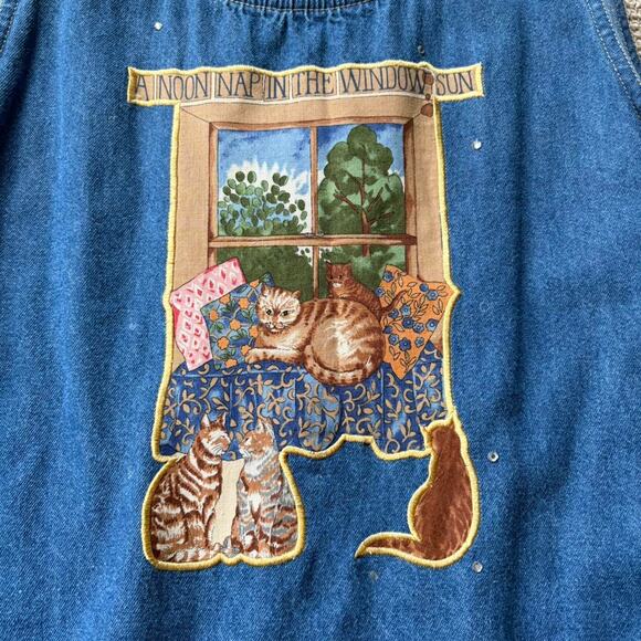 Denim cat apron dress - Picture 6 of 8